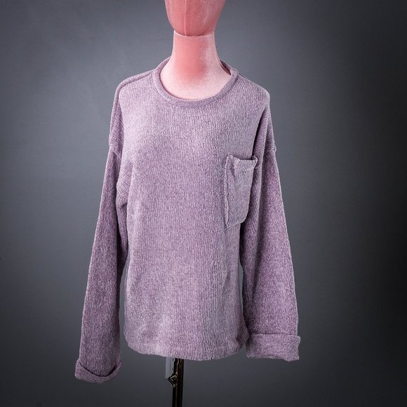 NWT Evelyn Taylor | Lilac Pocket Chenille Sweater - L - Picture 4 of 6